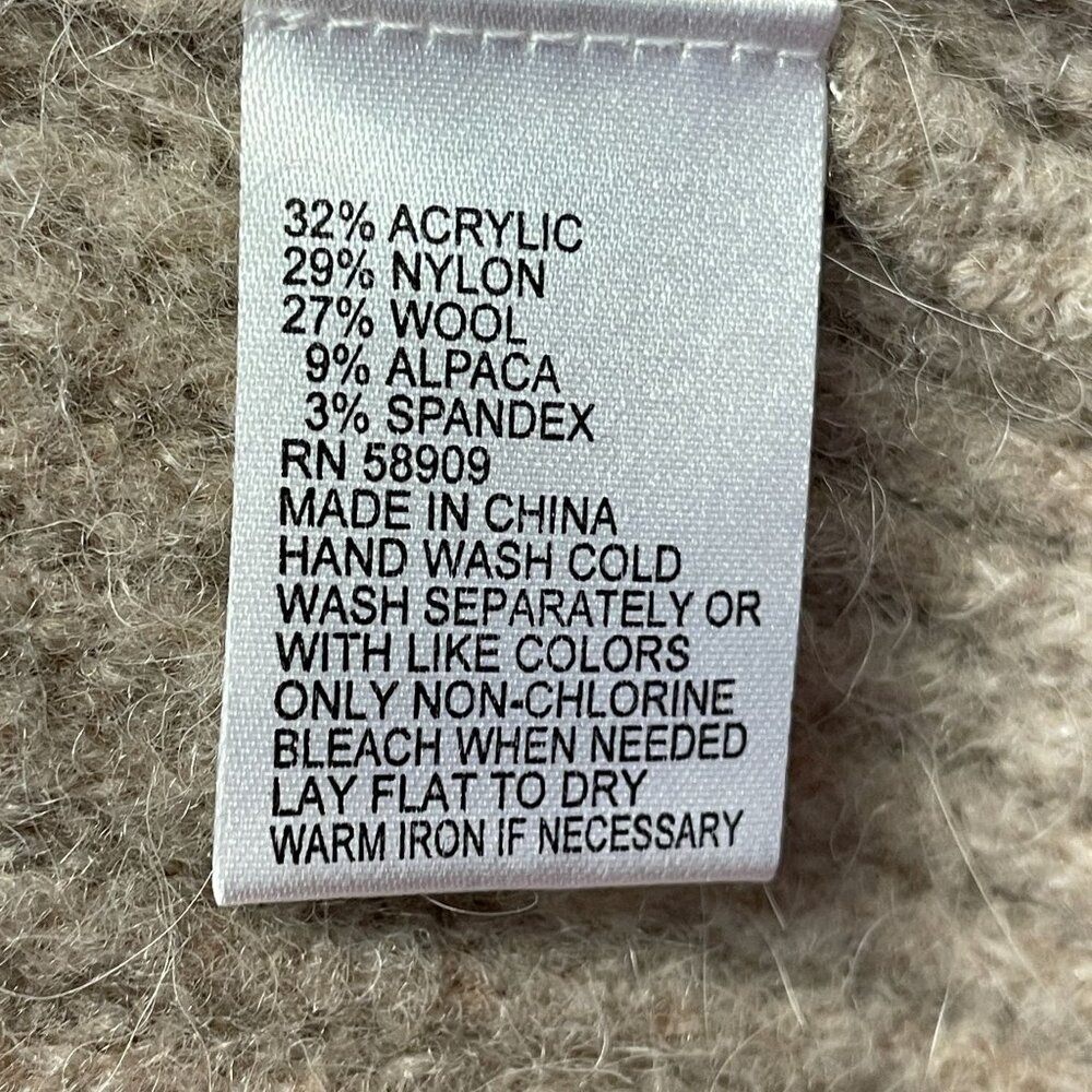 Antonio Melani Womens WOOL ALPACA Sweater Size L Beige QUIET LUXURY Neutral - Picture 11 of 11